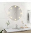 vidaXL Wall Mirror with LED Lights Round Glass — Size: Φ 70 cm