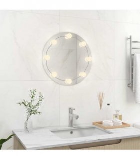 vidaXL Wall Mirror with LED Lights Round Glass — Size: Φ 40 cm