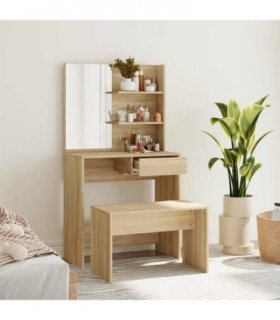 vidaXL Dressing Table Set Sonoma Oak 74.5x40x141 cm