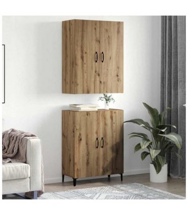 vidaXL Highboard 2 pcs Artisan Oak Engineered Wood