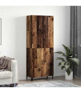 vidaXL Highboard 2 pcs Old wood Engineered Wood