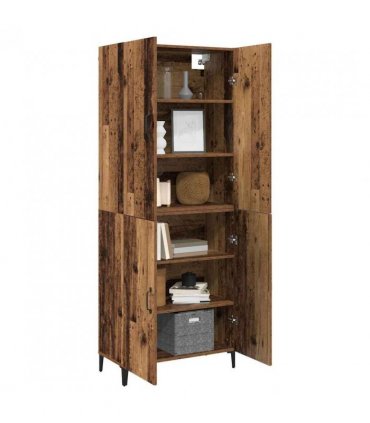 vidaXL Highboard 2 pcs Old wood Engineered Wood
