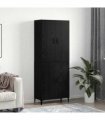 vidaXL Highboard 2 pcs Black Oak Engineered Wood