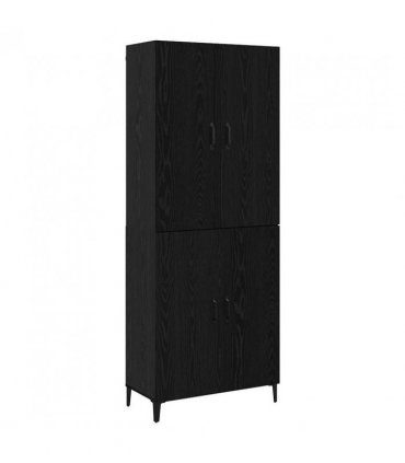 vidaXL Highboard 2 pcs Black Oak Engineered Wood