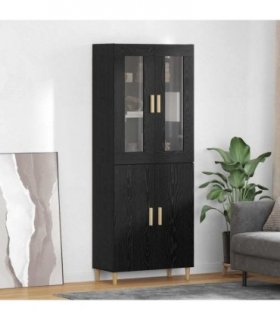 vidaXL Highboard Black Oak 69.5 x 34 x 180 cm