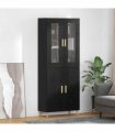 vidaXL Highboard Black Oak 69.5 x 34 x 180 cm