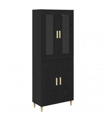 vidaXL Highboard Black Oak 69.5 x 34 x 180 cm