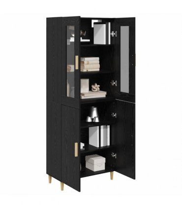 vidaXL Highboard Black Oak 69.5 x 34 x 180 cm