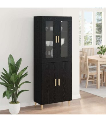 vidaXL Highboard Black Oak 69.5 x 34 x 180 cm