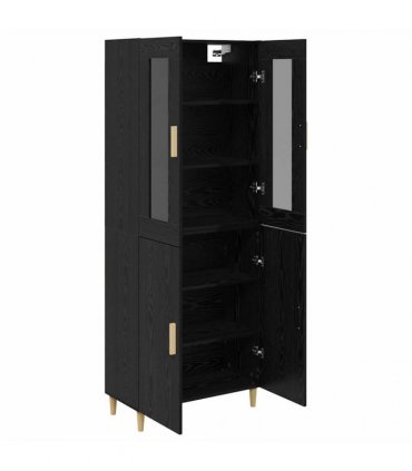 vidaXL Highboard Black Oak 69.5 x 34 x 180 cm