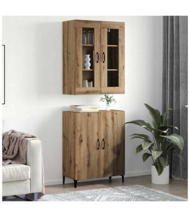 vidaXL Highboard 2 pcs Artisan Oak Engineered Wood — V0671954178