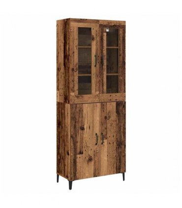 vidaXL Highboard 2 pcs Old wood Engineered Wood — V0671954179