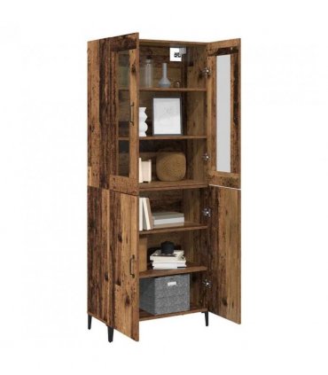 vidaXL Highboard 2 pcs Old wood Engineered Wood — V0671954179