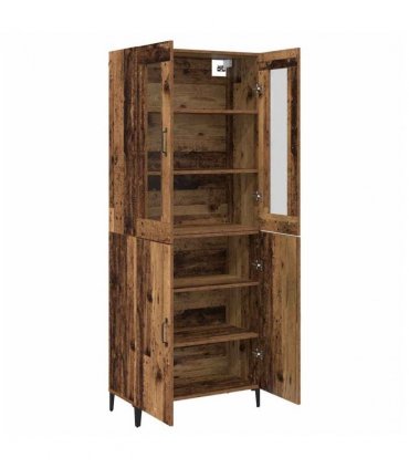 vidaXL Highboard 2 pcs Old wood Engineered Wood — V0671954179