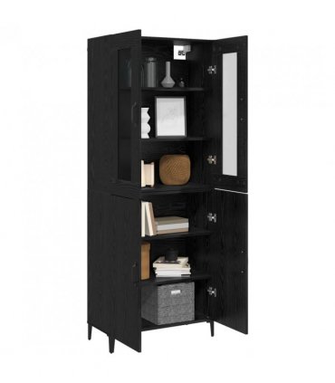 vidaXL Highboard 2 pcs Black Oak Engineered Wood — V0671954180