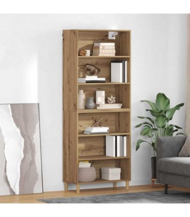vidaXL Highboard Artisan Oak 69.5 x 32.5 x 180 cm Engineered Wood — Model: 3 shelves