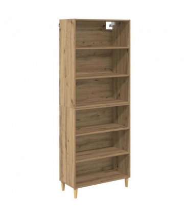 vidaXL Highboard Artisan Oak 69.5 x 32.5 x 180 cm Engineered Wood — Model: 3 shelves