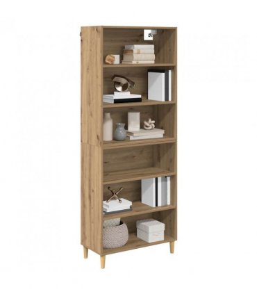 vidaXL Highboard Artisan Oak 69.5 x 32.5 x 180 cm Engineered Wood — Model: 3 shelves