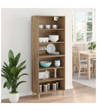 vidaXL Highboard Artisan Oak 69.5 x 32.5 x 180 cm Engineered Wood — Model: 3 shelves