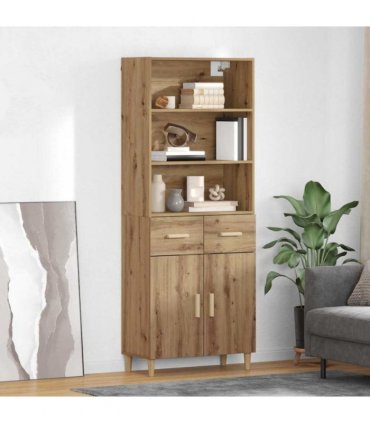 vidaXL Highboard Artisan Oak 69.5 x 34 x 180 cm Engineered Wood — Model: 2 doors 2 drawers