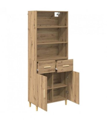 vidaXL Highboard Artisan Oak 69.5 x 34 x 180 cm Engineered Wood — Model: 2 doors 2 drawers