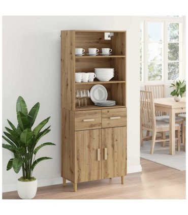 vidaXL Highboard Artisan Oak 69.5 x 34 x 180 cm Engineered Wood — Model: 2 doors 2 drawers