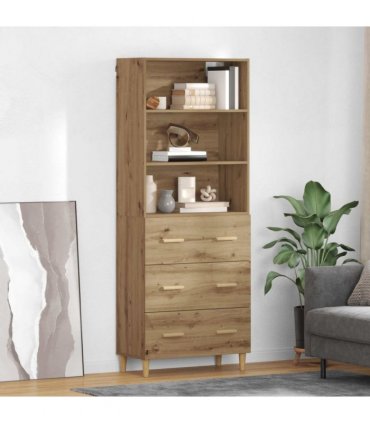 vidaXL Highboard Artisan Oak 69.5 x 32.5 x 180 cm Engineered Wood — Model: 3 drawers