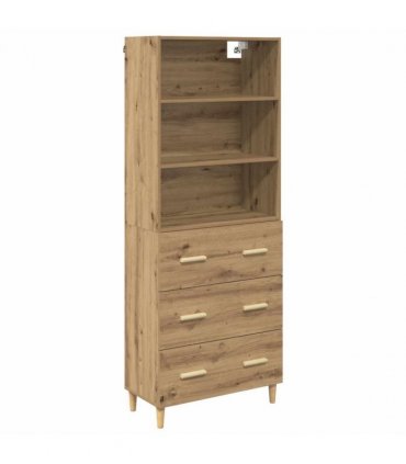 vidaXL Highboard Artisan Oak 69.5 x 32.5 x 180 cm Engineered Wood — Model: 3 drawers