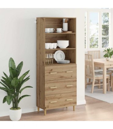 vidaXL Highboard Artisan Oak 69.5 x 32.5 x 180 cm Engineered Wood — Model: 3 drawers