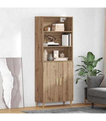 vidaXL Highboard Artisan Oak 69.5 x 32.5 x 180 cm Engineered Wood — Model: 2 doors