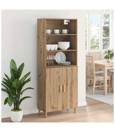 vidaXL Highboard Artisan Oak 69.5 x 32.5 x 180 cm Engineered Wood — Model: 2 doors