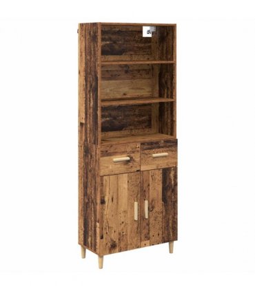 vidaXL Highboard Old Wood 69.5 x 32.5 x 180 cm Engineered Wood — Model: 2 doors 2 drawers