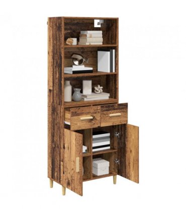 vidaXL Highboard Old Wood 69.5 x 32.5 x 180 cm Engineered Wood — Model: 2 doors 2 drawers