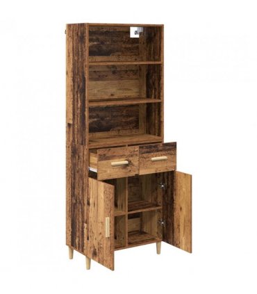 vidaXL Highboard Old Wood 69.5 x 32.5 x 180 cm Engineered Wood — Model: 2 doors 2 drawers