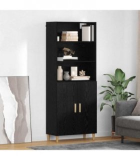 vidaXL Highboard Black Oak 69.5 x 32.5 x 180 cm Engineered Wood — Model: 2 doors
