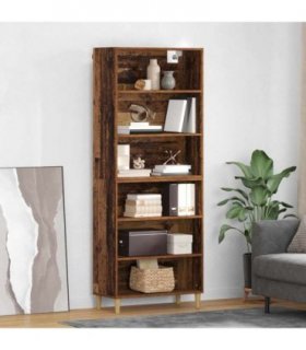 vidaXL Highboard Old Wood 69.5 x 32.5 x 180 cm Engineered Wood — Model: 3 shelves