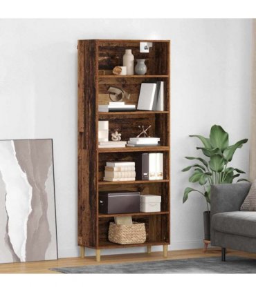 vidaXL Highboard Old Wood 69.5 x 32.5 x 180 cm Engineered Wood — Model: 3 shelves