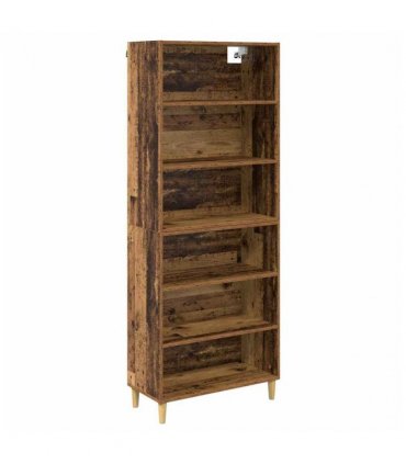 vidaXL Highboard Old Wood 69.5 x 32.5 x 180 cm Engineered Wood — Model: 3 shelves
