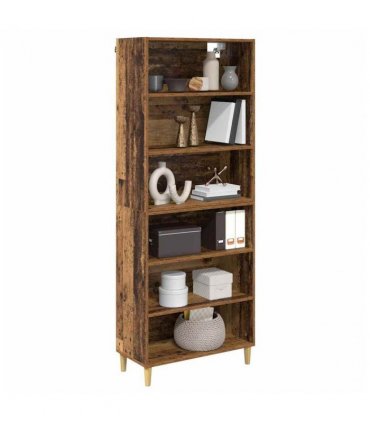 vidaXL Highboard Old Wood 69.5 x 32.5 x 180 cm Engineered Wood — Model: 3 shelves