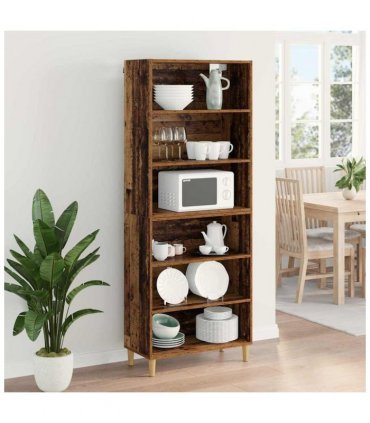 vidaXL Highboard Old Wood 69.5 x 32.5 x 180 cm Engineered Wood — Model: 3 shelves