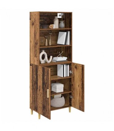 vidaXL Highboard Old Wood 69.5 x 32.5 x 180 cm Engineered Wood — Model: 2 doors