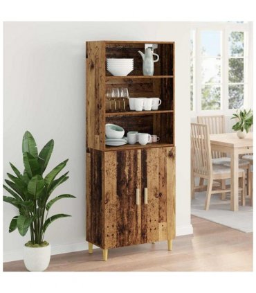 vidaXL Highboard Old Wood 69.5 x 32.5 x 180 cm Engineered Wood — Model: 2 doors