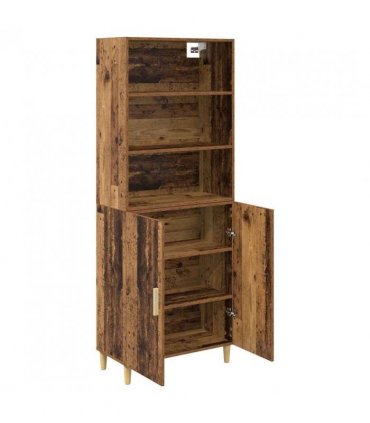 vidaXL Highboard Old Wood 69.5 x 32.5 x 180 cm Engineered Wood — Model: 2 doors