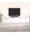 vidaXL Wall Cabinets 2 pcs White 100x36.5x35 cm Engineered Wood — Size: 100 x 36.5 x 35 cm