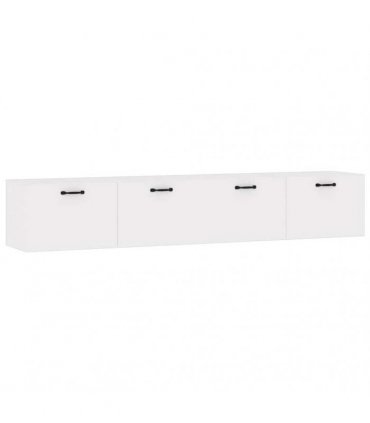 vidaXL Wall Cabinets 2 pcs White 100x36.5x35 cm Engineered Wood — Size: 100 x 36.5 x 35 cm