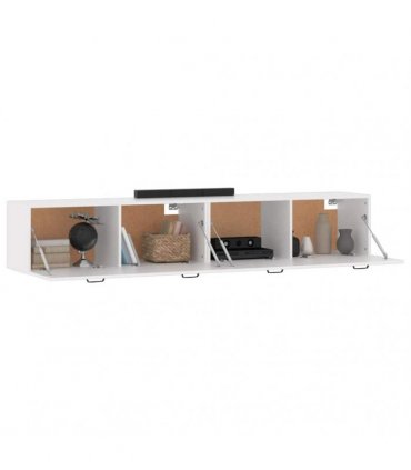 vidaXL Wall Cabinets 2 pcs White 100x36.5x35 cm Engineered Wood — Size: 100 x 36.5 x 35 cm