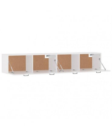 vidaXL Wall Cabinets 2 pcs White 100x36.5x35 cm Engineered Wood — Size: 100 x 36.5 x 35 cm