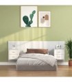 vidaXL Bed Headboard with Cabinets White Engineered Wood — Model: two drawers