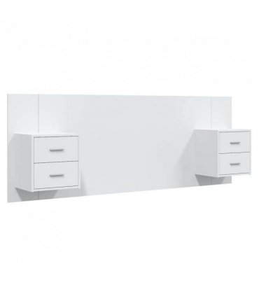 vidaXL Bed Headboard with Cabinets White Engineered Wood — Model: two drawers