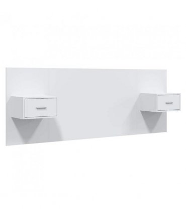 vidaXL Bed Headboard with Cabinets White Engineered Wood — Model: one drawer